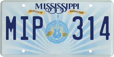 MS license plate MIP314