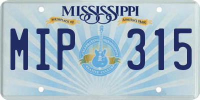 MS license plate MIP315