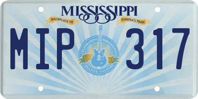 MS license plate MIP317