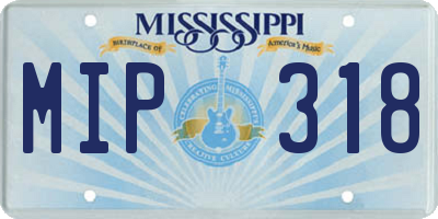 MS license plate MIP318