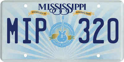 MS license plate MIP320