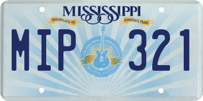MS license plate MIP321