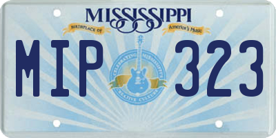 MS license plate MIP323