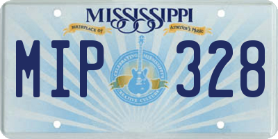 MS license plate MIP328