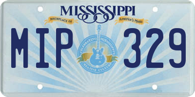 MS license plate MIP329