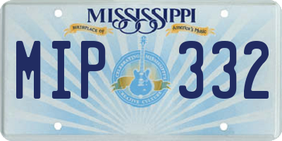 MS license plate MIP332