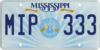 MS license plate MIP333