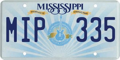 MS license plate MIP335