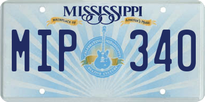 MS license plate MIP340