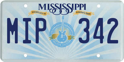 MS license plate MIP342