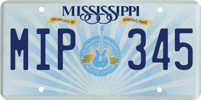 MS license plate MIP345