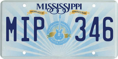 MS license plate MIP346