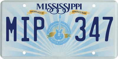 MS license plate MIP347