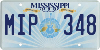 MS license plate MIP348