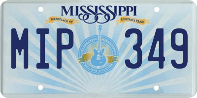 MS license plate MIP349