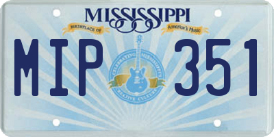 MS license plate MIP351