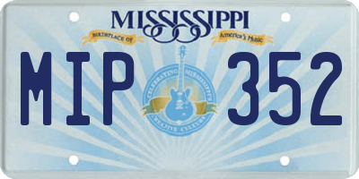 MS license plate MIP352