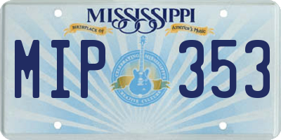 MS license plate MIP353