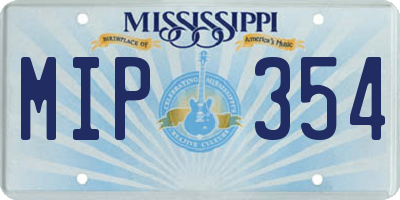 MS license plate MIP354