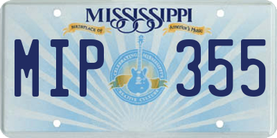 MS license plate MIP355