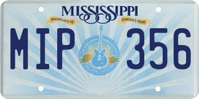 MS license plate MIP356