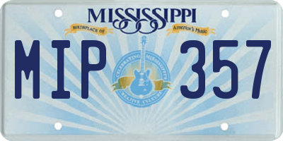 MS license plate MIP357