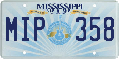 MS license plate MIP358