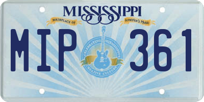 MS license plate MIP361