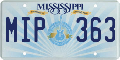 MS license plate MIP363