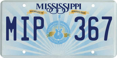MS license plate MIP367