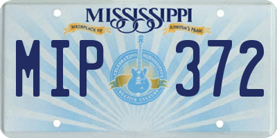 MS license plate MIP372
