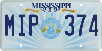 MS license plate MIP374