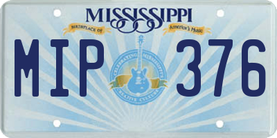 MS license plate MIP376