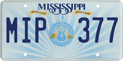 MS license plate MIP377