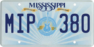 MS license plate MIP380
