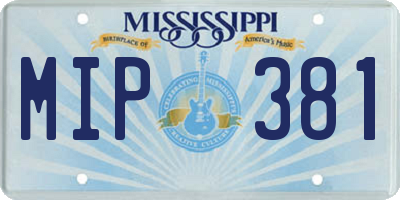 MS license plate MIP381