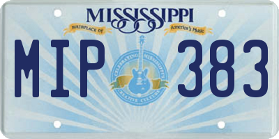 MS license plate MIP383