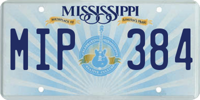 MS license plate MIP384
