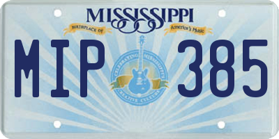 MS license plate MIP385