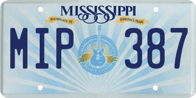 MS license plate MIP387