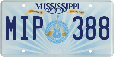 MS license plate MIP388