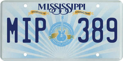 MS license plate MIP389