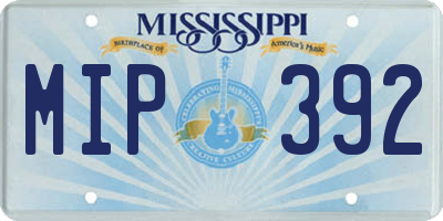 MS license plate MIP392