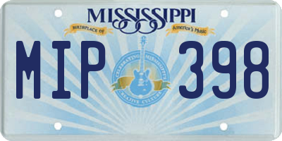 MS license plate MIP398