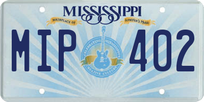 MS license plate MIP402