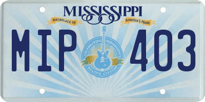 MS license plate MIP403