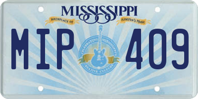 MS license plate MIP409