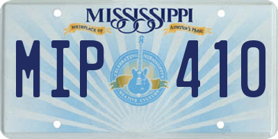 MS license plate MIP410