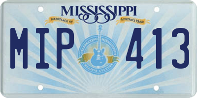 MS license plate MIP413