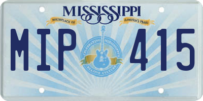 MS license plate MIP415